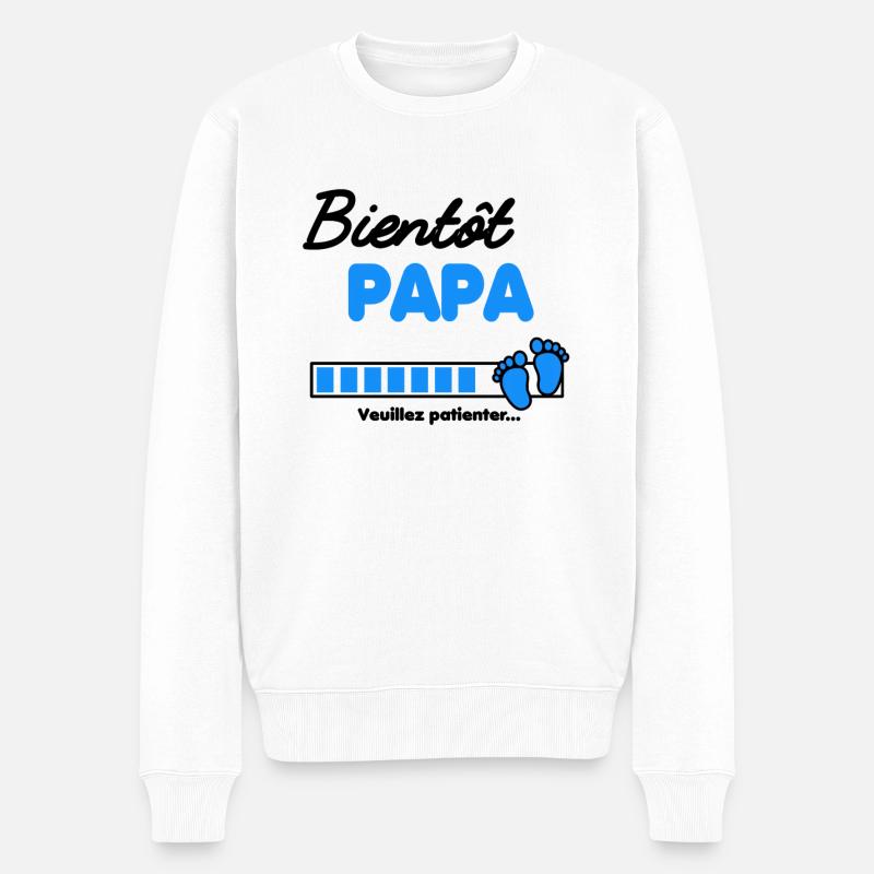 Bientôt Papa Annonce grossesse - Pull Premium bio Homme - blanc