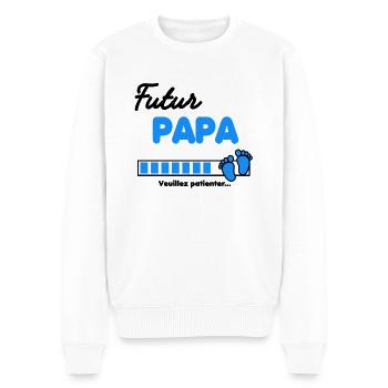 futur Papa Annonce grossesse - Pull Premium bio Homme - blanc - Devant - Thijin (182cm)