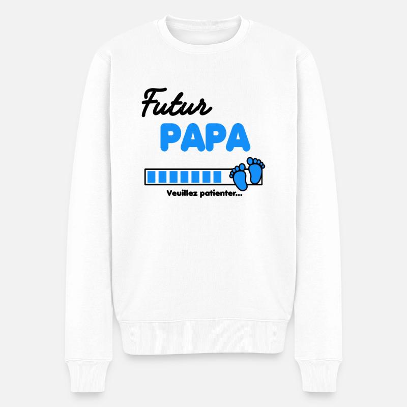 futur Papa Annonce grossesse - Pull Premium bio Homme - blanc