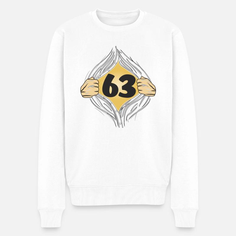 63 HEMD AUFZIEHEN - Männer Premium Bio Pullover - Weiß
