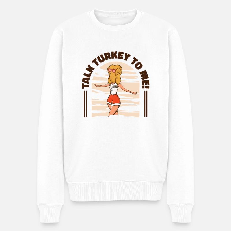 Fun Thanksgiving Season Cool Turkey - Pull Premium bio Homme - blanc