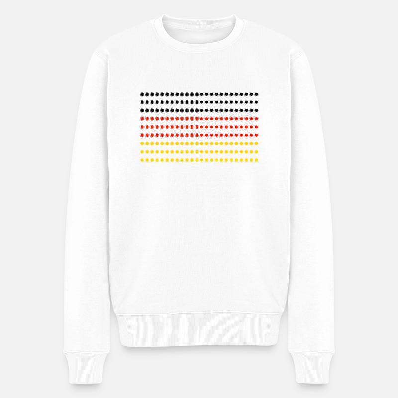 Deutschland Flagge - Männer Premium Bio Pullover - Weiß