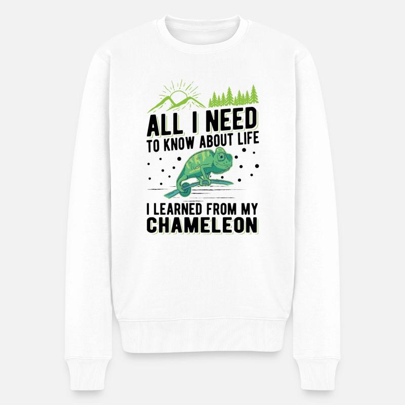 Chamäleon Geschenk Chameleon - Männer Premium Bio Pullover - Weiß