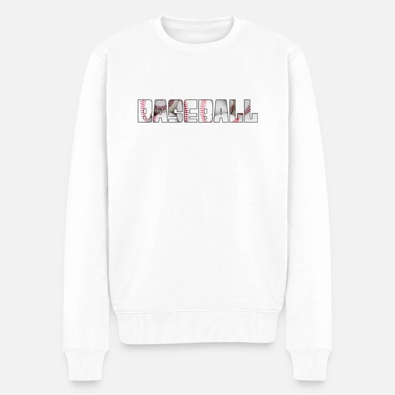 baseball - Männer Premium Bio Pullover - Weiß