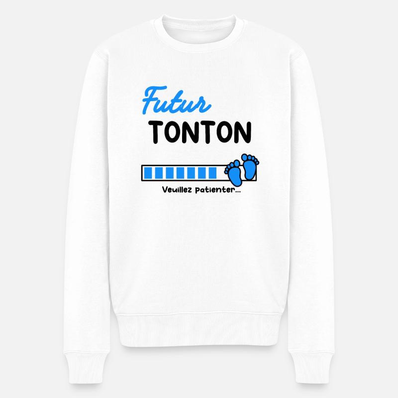 Annonce grossesse futur Tonton - Pull Premium bio Homme - blanc