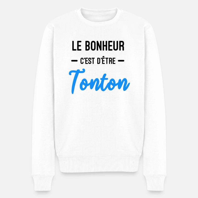 bonheur Tonton cadeau naissance - Pull Premium bio Homme - blanc