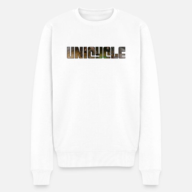 Einrad fahren - Männer Premium Bio Pullover - Weiß