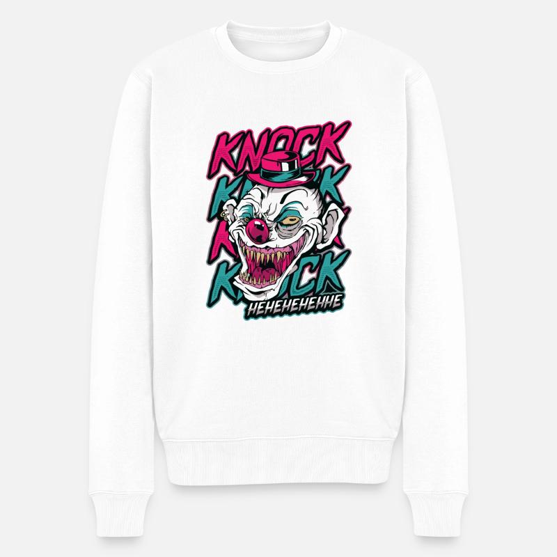 Gruseliger Clown, Creepy Clown. - Männer Premium Bio Pullover - Weiß