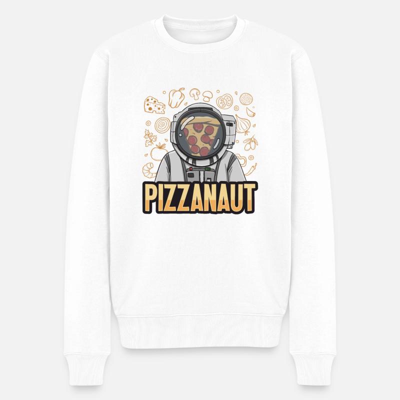 Conception de pizzanaute pour un boulanger de pizza amateur - Pull Premium bio Homme - blanc
