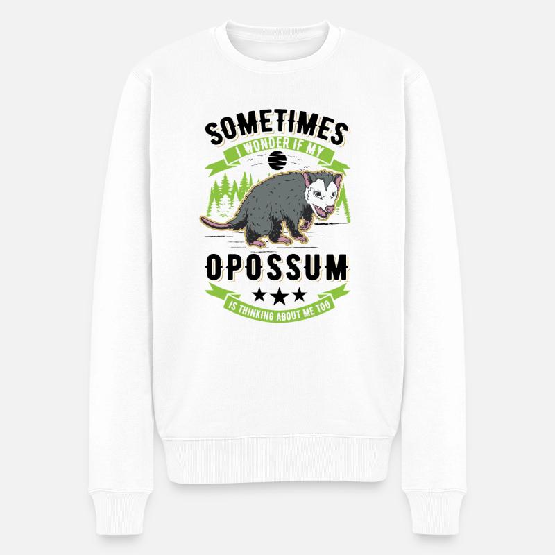 Opossum Possum Beutelratte - Männer Premium Bio Pullover - Weiß