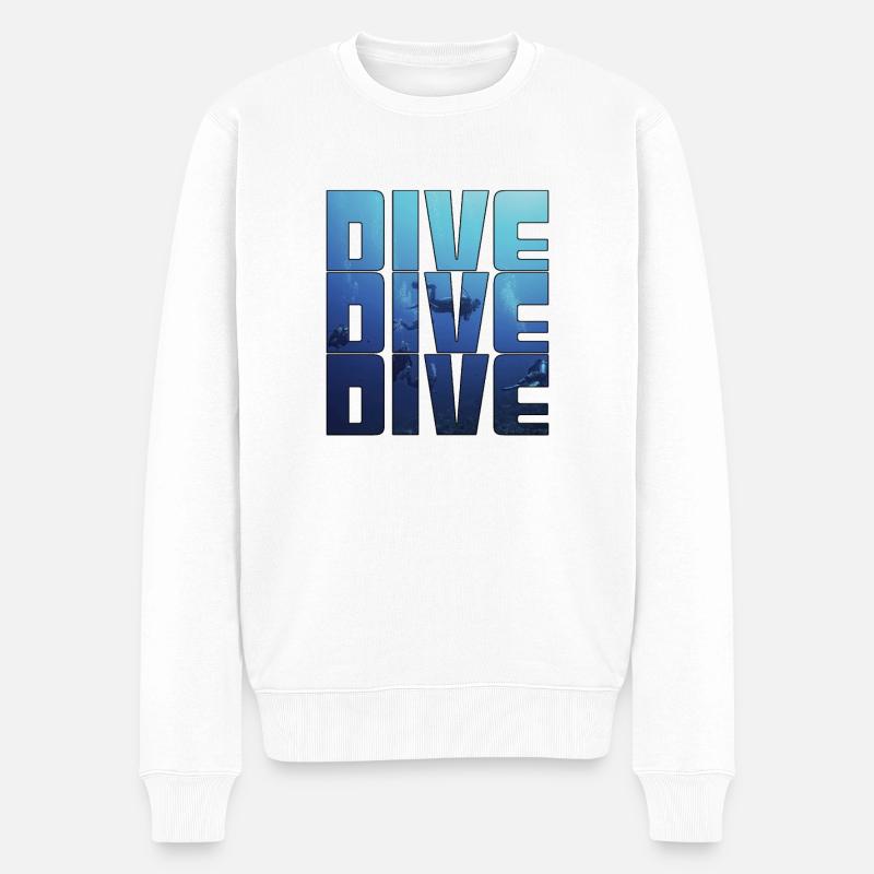 plonger - Pull Premium bio Homme - blanc
