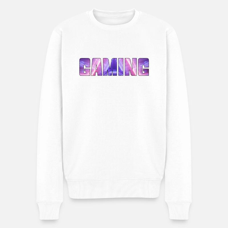 gaming - Männer Premium Bio Pullover - Weiß