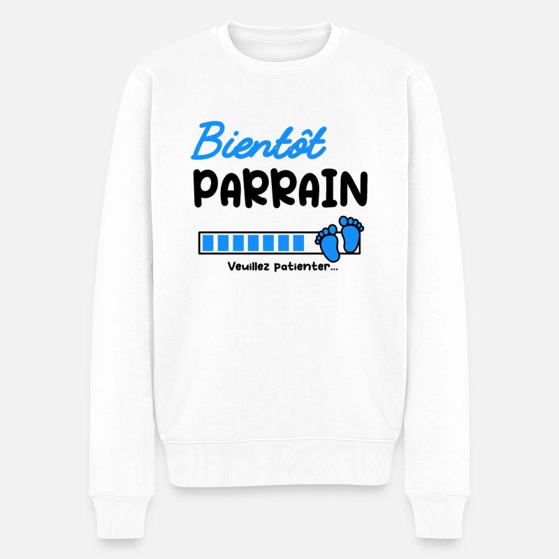 Annonce grossesse bientôt Parrain - Pull Premium bio Homme - blanc
