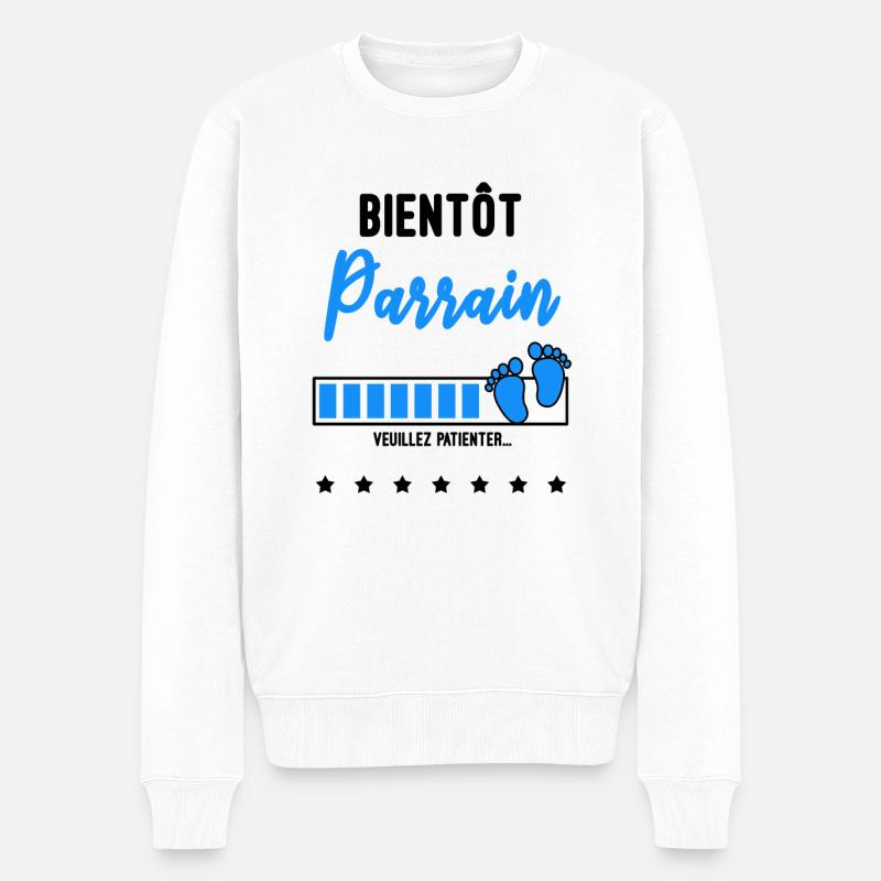 bientôt Parrain - Pull Premium bio Homme - blanc