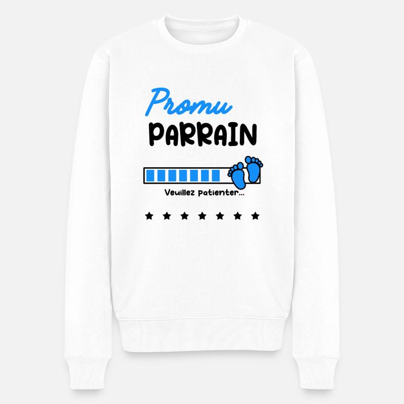 Annonce grossesse Promu Parrain - Pull Premium bio Homme - blanc