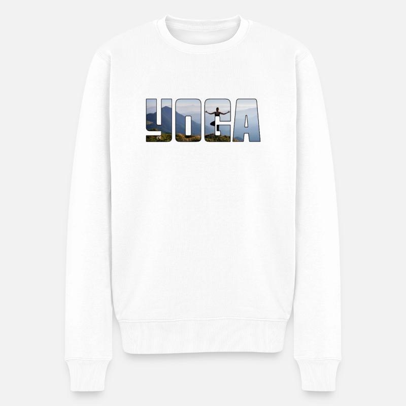 Yoga - Männer Premium Bio Pullover - Weiß