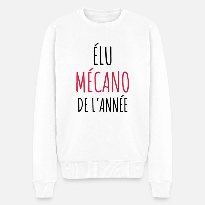 mécanique , mécanicien , mécano , garage - Pull Premium bio Homme - blanc