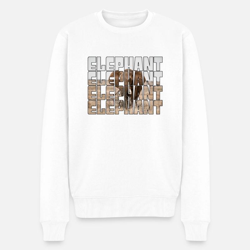 Elefant - Männer Premium Bio Pullover - Weiß
