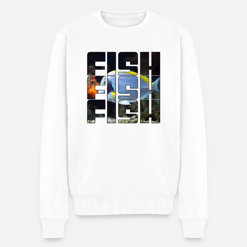 Fisch - Männer Premium Bio Pullover - Weiß