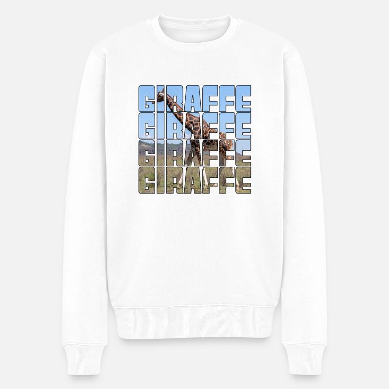 Giraffe - Männer Premium Bio Pullover - Weiß