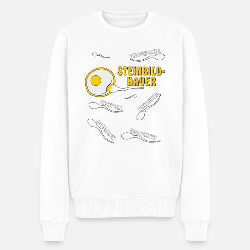 STEINBILDHAUER - Männer Premium Bio Pullover - Weiß