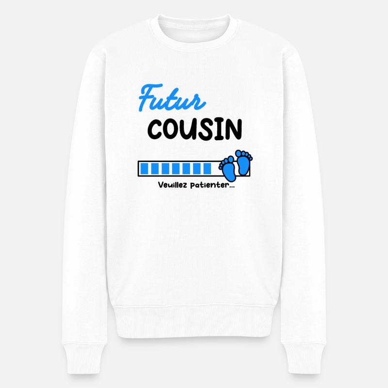 Annonce grossesse futur Cousin - Pull Premium bio Homme - blanc