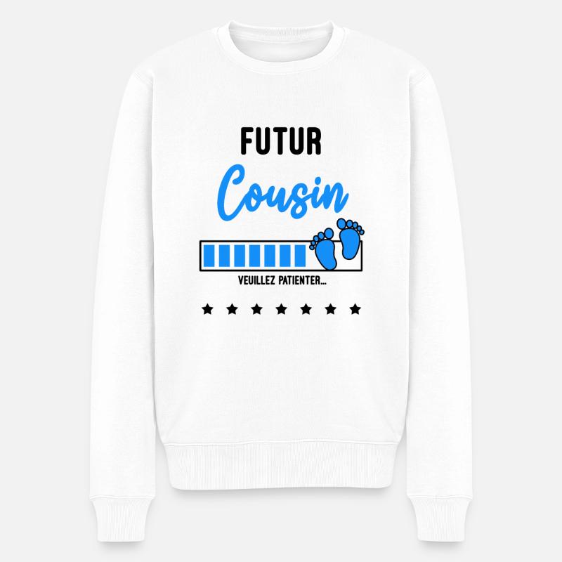 futur Cousin - Pull Premium bio Homme - blanc