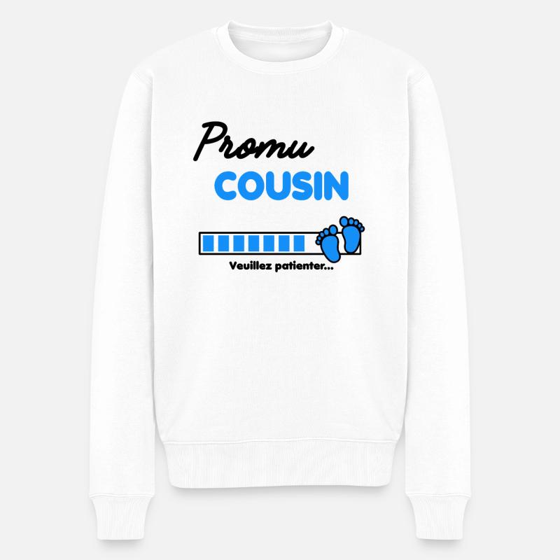 Promu Cousin Annonce grossesse - Pull Premium bio Homme - blanc