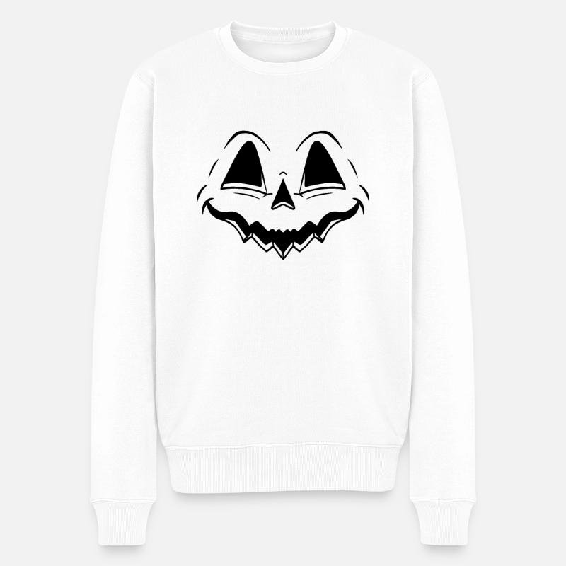 Squash Pumpkin Face Pumpkin Head Halloween - Pull Premium bio Homme - blanc