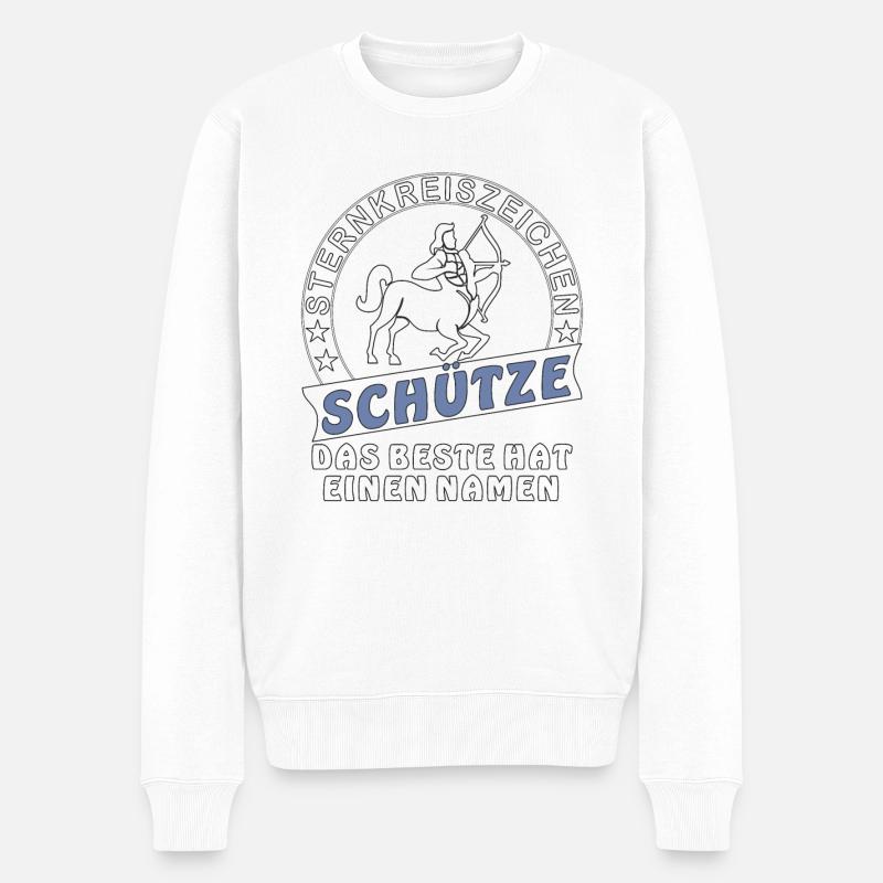 SCHÜTZE - Männer Premium Bio Pullover - Weiß