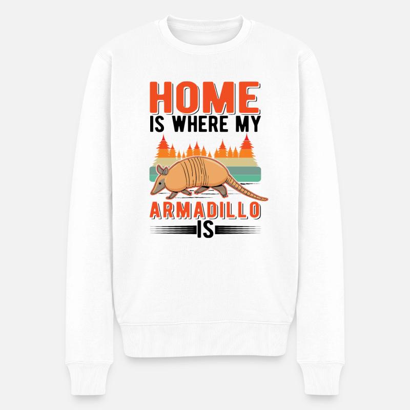 Armadillo Zuhause Gürteltier - Männer Premium Bio Pullover - Weiß