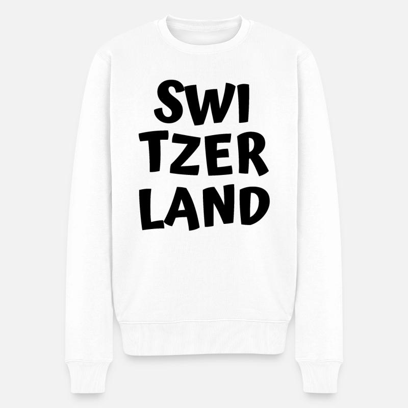 Switzerland - Männer Premium Bio Pullover - Weiß