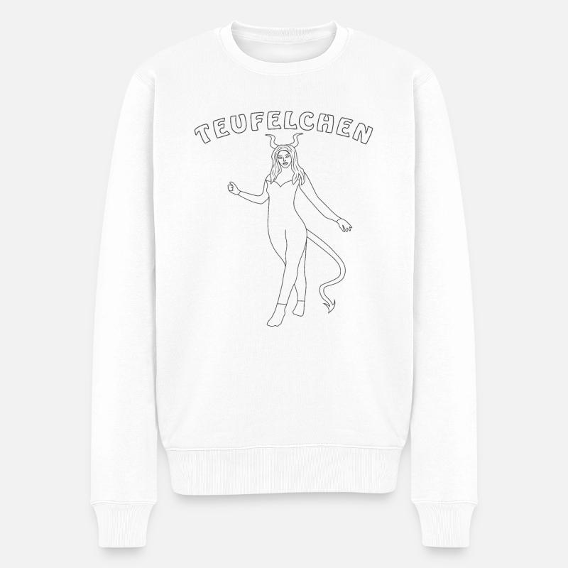 TEUFELCHEN - Männer Premium Bio Pullover - Weiß