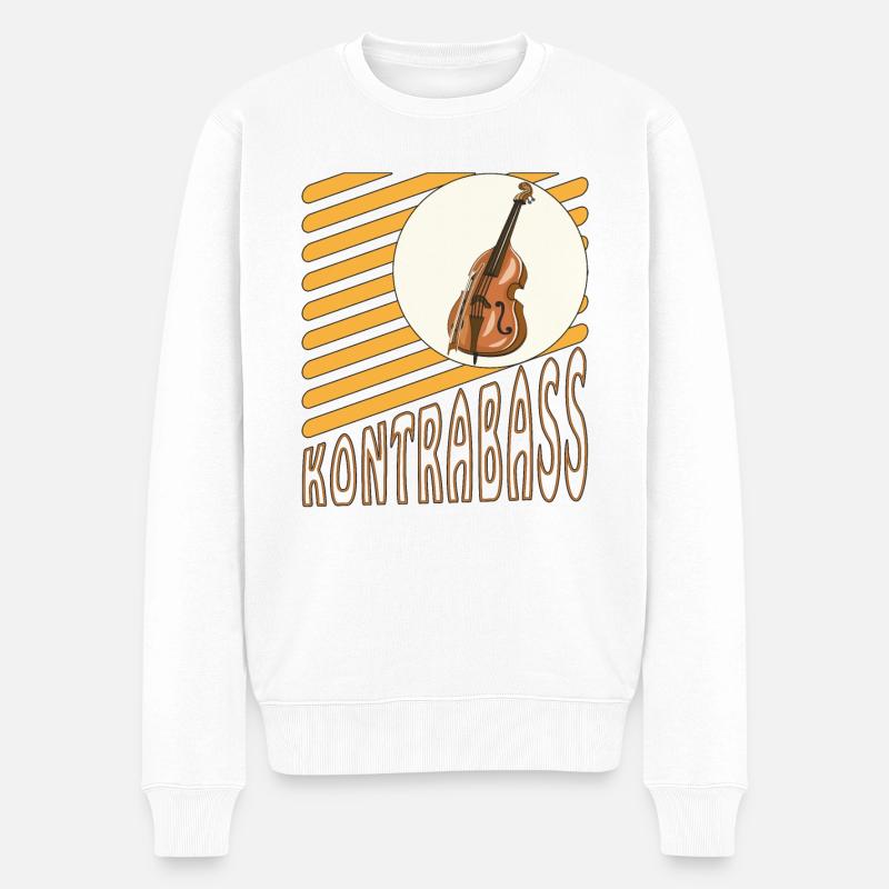 KONTRABASS - Männer Premium Bio Pullover - Weiß