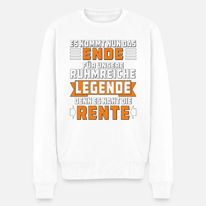 ENDE LEGENDE RENTE - Männer Premium Bio Pullover - Weiß