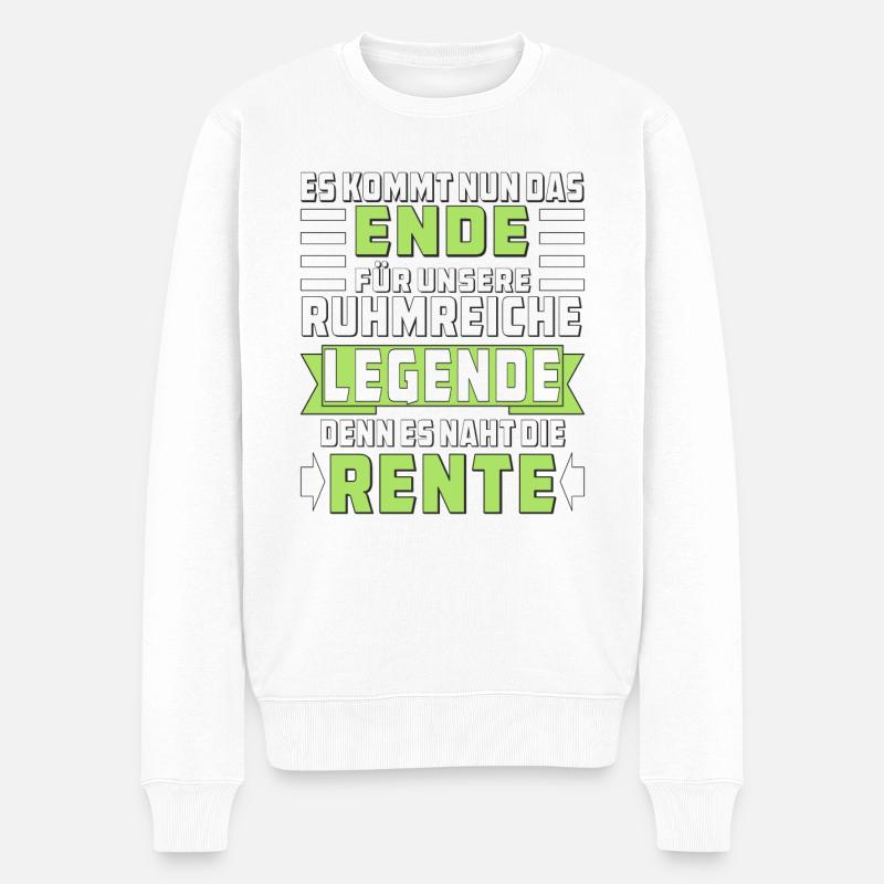 ENDE LEGENDE RENTE - Männer Premium Bio Pullover - Weiß