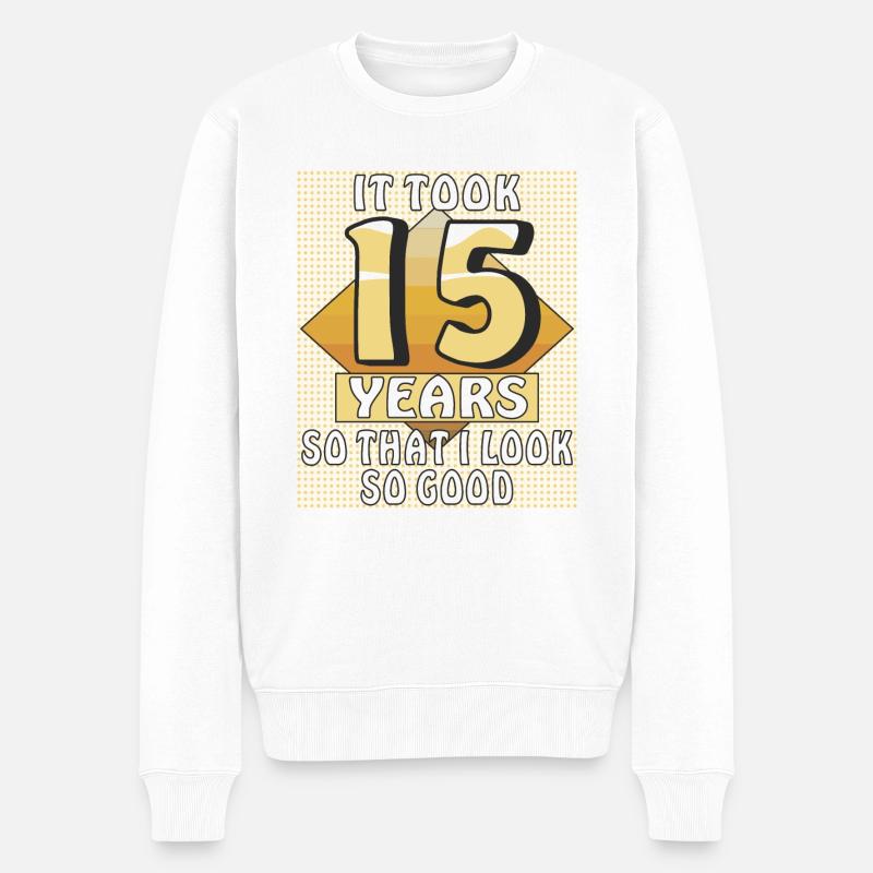 CELA PRENDRA 15 ANS - Pull Premium bio Homme - blanc