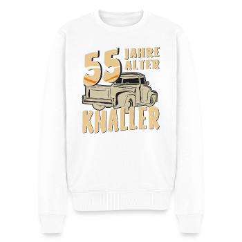 55 JAHRE ALTER KNALLER - Männer Premium Bio Pullover - Weiß - Vorne - Thijin (182cm)
