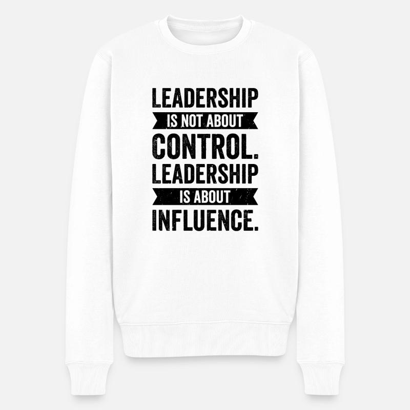 Leadership Sagesse Citations Guide Inspirer - Pull Premium bio Homme - blanc