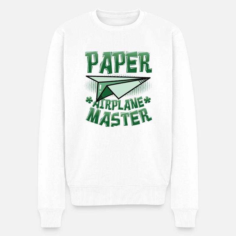 Papierflieger Master. - Pull Premium bio Homme - blanc