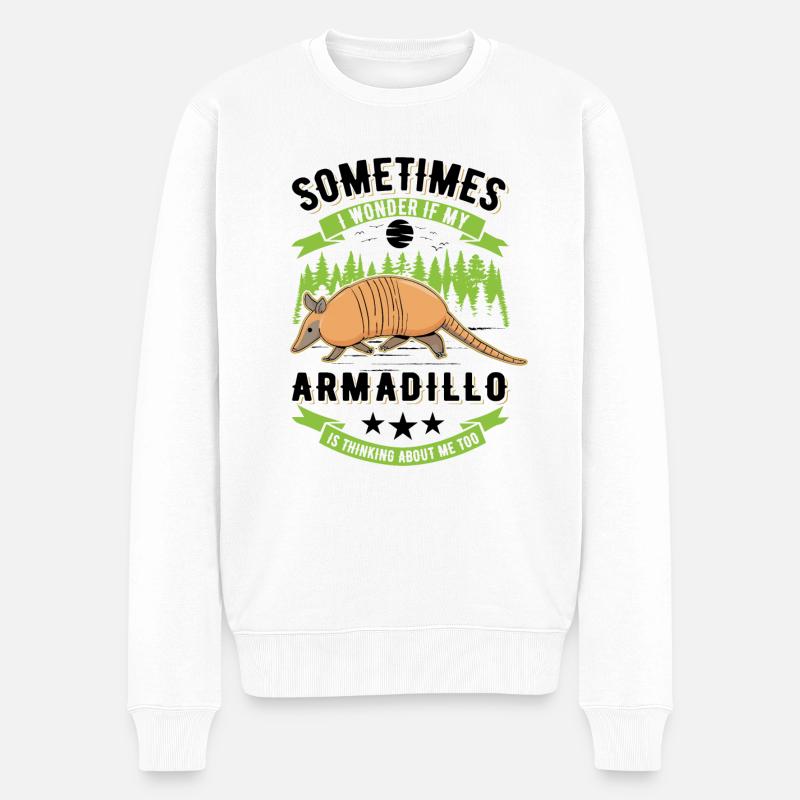 Armadillo Geschenk Gürteltier - Männer Premium Bio Pullover - Weiß