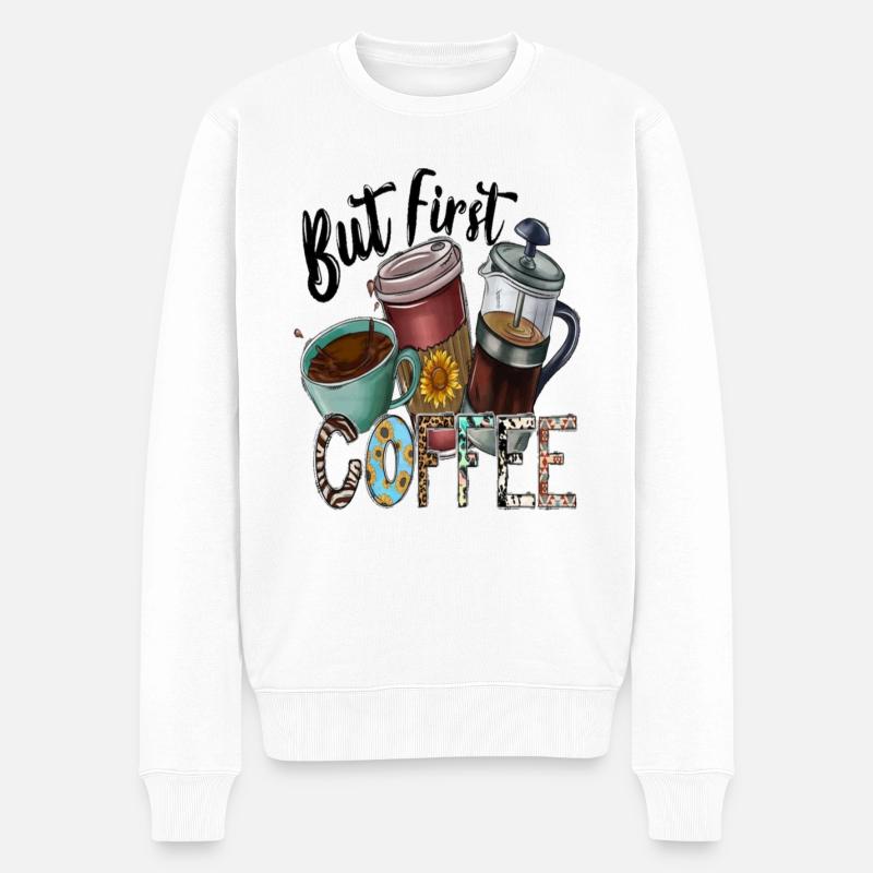 Mais premier café - Pull Premium bio Homme - blanc