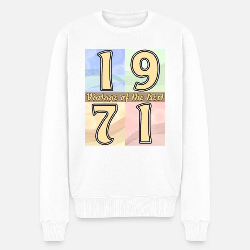 ANNÉE D’ANNIVERSAIRE 1971 - Pull Premium bio Homme - blanc