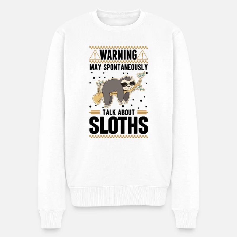 Warning Sloth Sloth - Men's Premium Organic Jumper - white