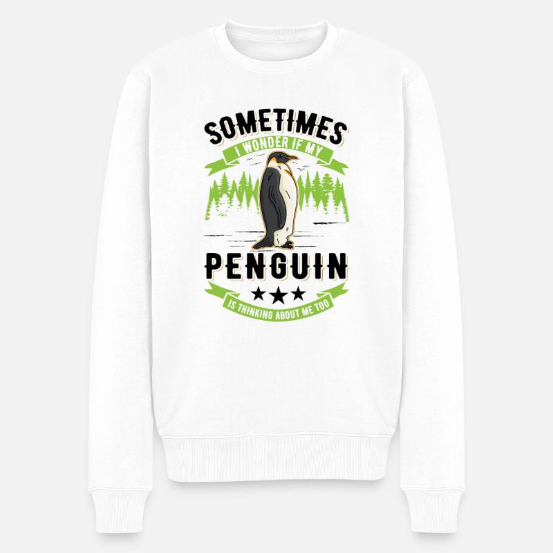 Pinguin Penguin Kaiserpinguin - Männer Premium Bio Pullover - Weiß