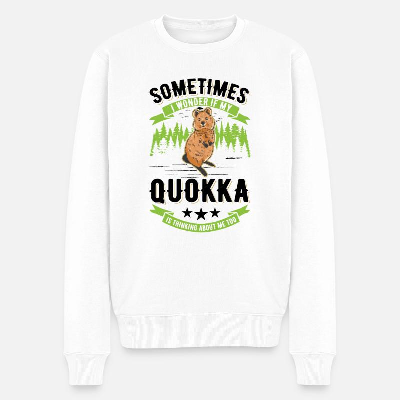 Quokka Geschenk Kurzschwanzkänguru - Männer Premium Bio Pullover - Weiß