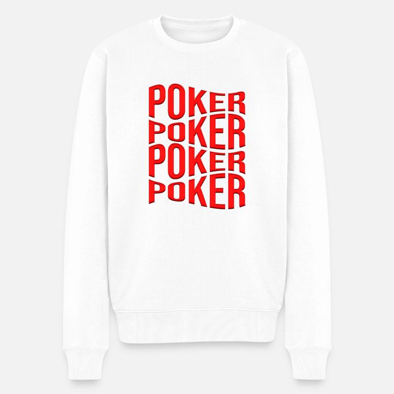 poker - Pull Premium bio Homme - blanc