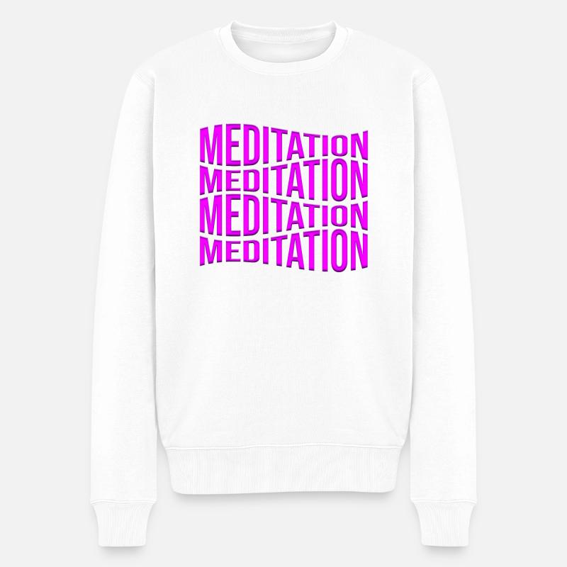 meditation - Männer Premium Bio Pullover - Weiß
