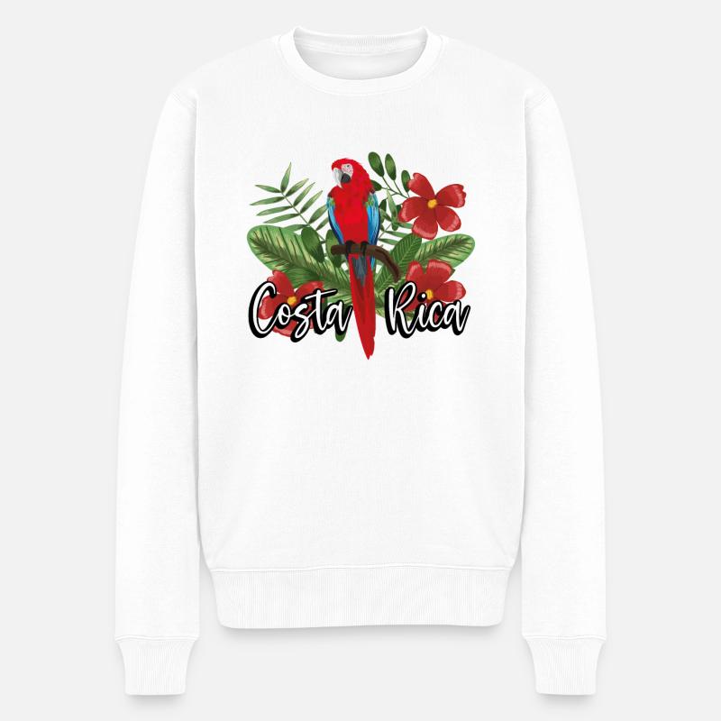 Weißer Papagei Aus Costa Rica - Männer Premium Bio Pullover - Weiß