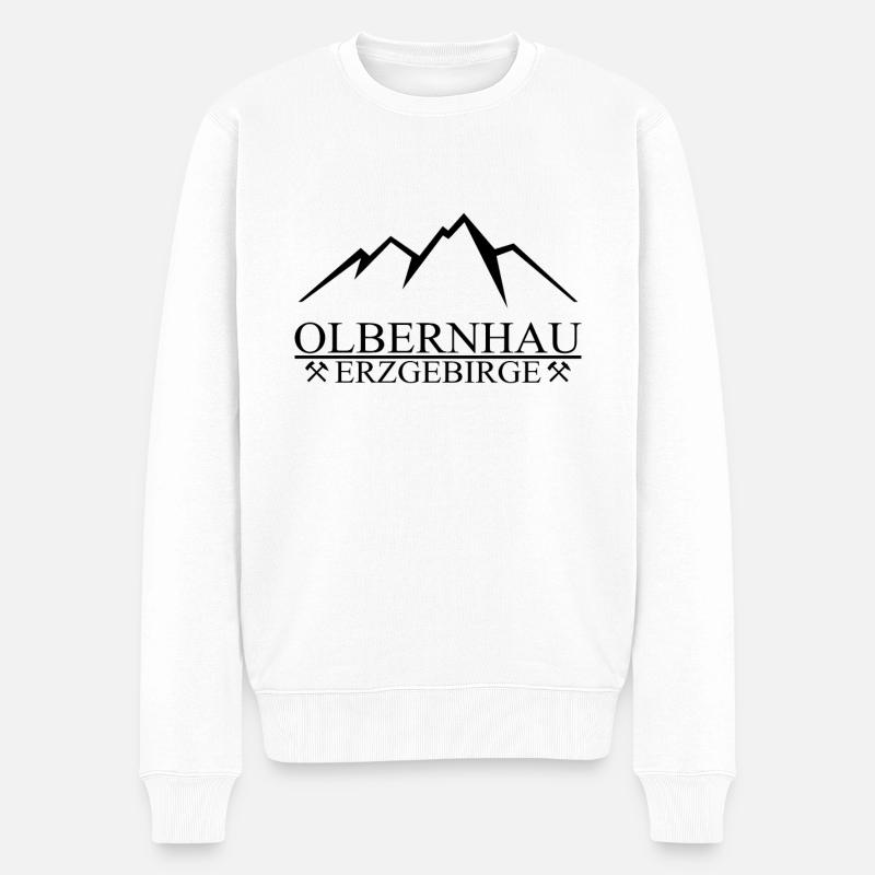 Olbernhau Erzgebirge Berge - Männer Premium Bio Pullover - Weiß